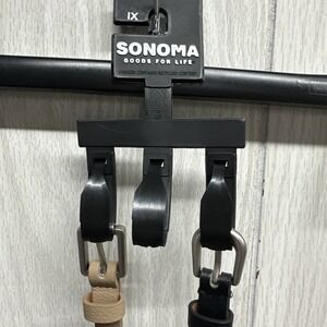 Sonoma Women's (Size 1X) Black & Tan Belt Brushed Silver (Set of 2) 48 x .5"